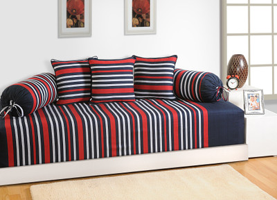 SWAYAM Cotton Striped Diwan Set(Multicolor)