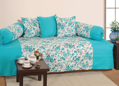 SWAYAM Cotton Floral Diwan Set(Multicolor)