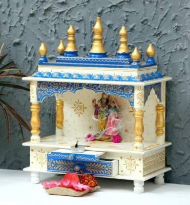 kamdhenu art and craft Solid Wood Home Temple(Height: 45, Knock Down)