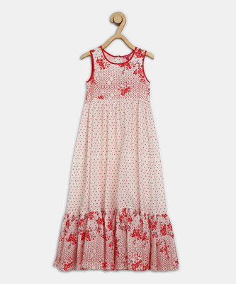 Biba Girls MaxiFull Length Casual DressWhite Sleeveless
