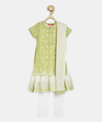 biba-girls-festive-party-kurta-churidar-dupatta-setlight-green-pack-of-1