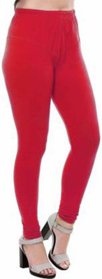 RADHEY Churidar  Ethnic Wear Legging(Red, Solid)