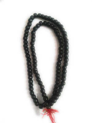 KRITI CREATION Black Bead Woods Mala for Unisex Wood Nec Wood Necklace