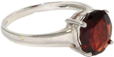 CEYLONMINE Gomed Ring with Natural 5.5 Carat Hessonite Stone Astrological & Lab certified Stone Garnet Silver Plated Ring