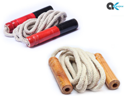 A.K Fitness 2 Pcs White Jumping Skipping Rope With Weight Lifting Gym Speed Freestyle Skipping Rope(Multicolor, Length: 268 cm)