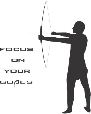 Wallzone 100 cm Focus On Your Goals Removable Sticker(Pack of 1)