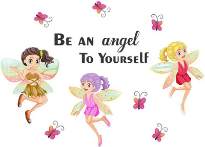 Littlebuds 100 cm Angel Yourself Removable Sticker(Pack of 1)