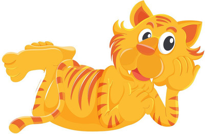 Wallzone 70 cm Colorful Cat Removable Sticker(Pack of 1)