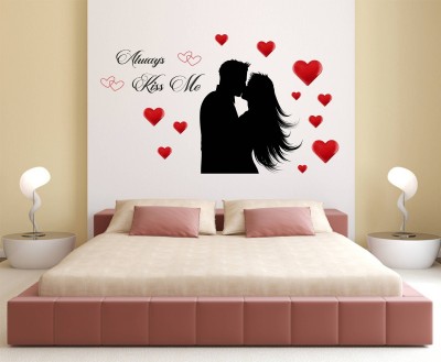 Wallzone 110 cm Love Couple Removable Sticker(Pack of 1)