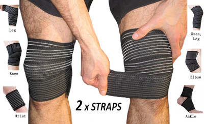 TIMA Elastic Knee Compression Bandage Wraps Knee Support(Black)