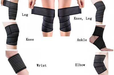 TIMA High Elasticity Compression Bandage, Ankle Wrist Knee Calf Thigh Wraps Support Knee Support(Black)