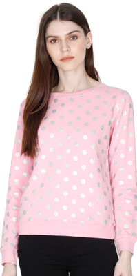 Sollobell Full Sleeve Polka Print Women Sweatshirt