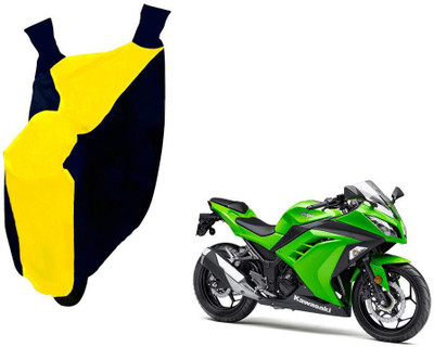 WolkomHome Two Wheeler Cover for Kawasaki(Ninja 300, Blue, Yellow)