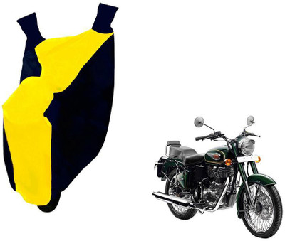 WolkomHome Two Wheeler Cover for Royal Enfield(Bullet 500, Blue, Yellow)
