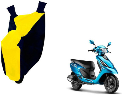 WolkomHome Two Wheeler Cover for TVS(Scooty Streak, Blue, Yellow)