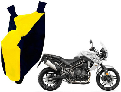 WolkomHome Two Wheeler Cover for Triumph(Tiger 800 XR, Blue, Yellow)