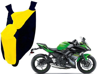 WolkomHome Two Wheeler Cover for Kawasaki(Ninja, Blue, Yellow)