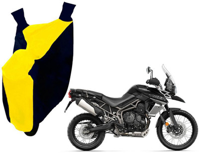 WolkomHome Two Wheeler Cover for Triumph(Tiger 800 XR, Blue, Yellow)