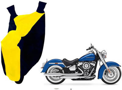 WolkomHome Two Wheeler Cover for Harley Davidson(HF Deluxe, Blue, Yellow)