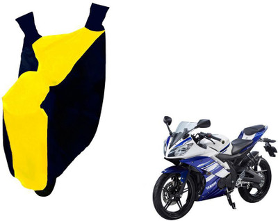 WolkomHome Two Wheeler Cover for Yamaha(YZF R15 S, Blue, Yellow)