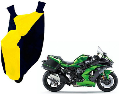 WolkomHome Two Wheeler Cover for Kawasaki(Blue, Yellow)