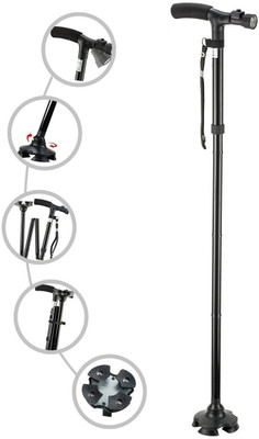 SKYFISH Walking Cane with LED Light Adjustable Walking Stick - Trusty Cane light Handle LED Light Folding Old Man Safety Walking Stick