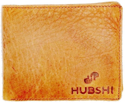 Hubshi Men Casual Tan Genuine Leather Wallet(3 Card Slots)