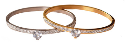 fashion for sure Stainless Steel Gold-plated Bracelet(Pack of 2)