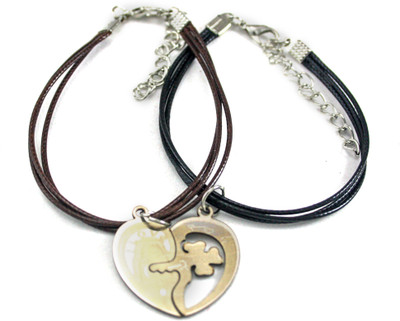 jashan accessories Leather, Stainless Steel Rhodium Bracelet