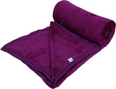 GKM Self Design Double Mink Blanket for  Heavy Winter(Microfiber, Purple)