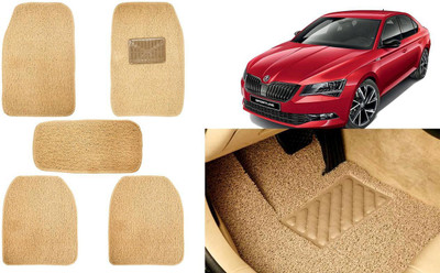 Auto Kite Plastic, PVC, Vinyl Standard Mat For  Skoda Superb(Beige)