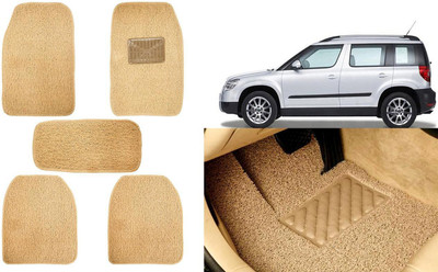 Auto Kite Plastic, PVC, Vinyl Standard Mat For  Skoda Yeti(Beige)