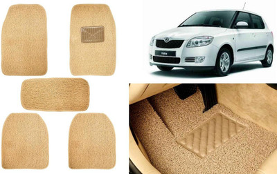 Auto Kite Plastic, PVC, Vinyl Standard Mat For  Skoda Fabia(Beige)