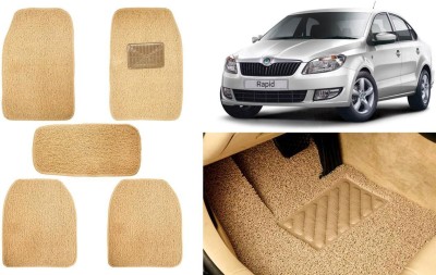 Auto Kite Plastic, PVC, Vinyl Standard Mat For  Skoda Rapid(Beige)