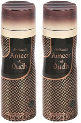 Al Nuaim Ameer-al-Oudh & Ameer-al-Oudh No Alcohol Deo Deodorant Spray  -  For Men(400 ml, Pack of 2)