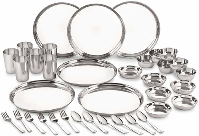 NEELAM Pack of 36 Stainless Steel Premium Dinner Set 24 Gauge Dinner Set(Silver)