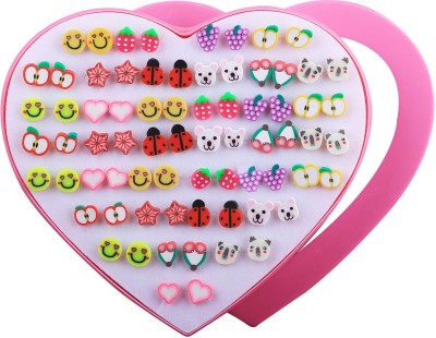 SILVER SHINE Fascinating look Multicolored Stud Earring Set of 36 Earrings for Women. Alloy Earring Set