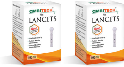 AMBITECH Flat Lancets(Pack Of 2) Glucometer Lancets(200)