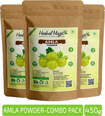 Herbal Magic Organic Amla Powder- Set Of 3 ( 150g Each )(450 g)