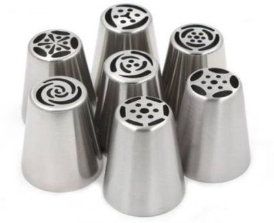 MASTER ROYAL BACKNCOOK TOOLS INNCGZZL_1 Steel Multi-opening Icing Nozzle(Silver Pack of 7)