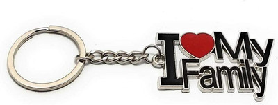 BORING I LOVE MY FAMILY Key Chain