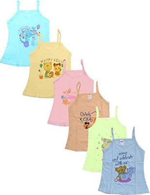 SIRTEX EAZY Vest For Girls Cotton Blend(Multicolor, Pack of 6)