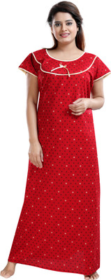 INNER BEATS Women Nighty(Red)