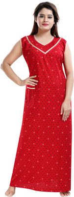 Mallinath Women Nighty(Red)