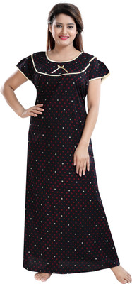 Mallinath Women Nighty(Black)