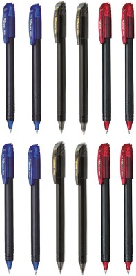 PENTEL Energel BL417 - 4 Blue + 4 Black + 4 Red ink color Roller Ball Pen(Pack of 12, Blue+Black+Red)