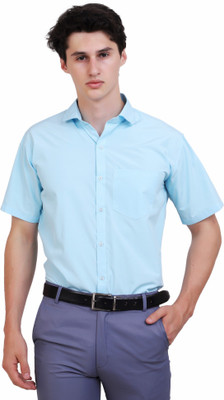 Appel Touch Men Solid Formal Light Blue Shirt