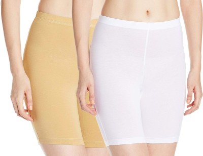 THE BLAZZE Solid Women White, Beige Cycling Shorts