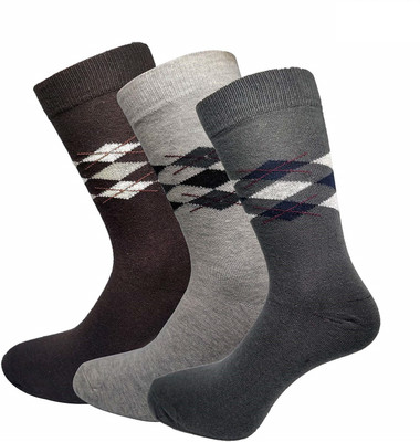 PinKit Men Printed Mid-Calf/Crew(Pack of 3)