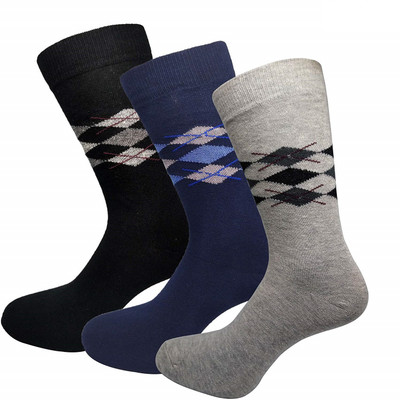 PinKit Men Argyle Mid-Calf/Crew(Pack of 6)